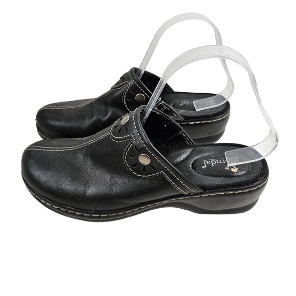 Bjorndal Shoes Womens 9 Seneca Black Leather Slip On Clog Casual Comfort - Picture 4 of 8
